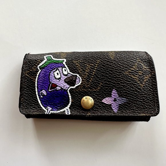 Custom Painted Authentic Louis Vuitton Keyholder - Courage the Cowardly Dog - Picture 2 of 13